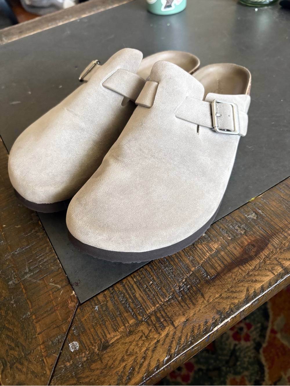 Universal Thread Taupe Buckle Clogs- Size 10